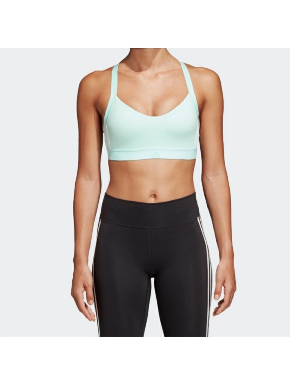 Adidas Mint All Me 3-Stripes Sports Bra
